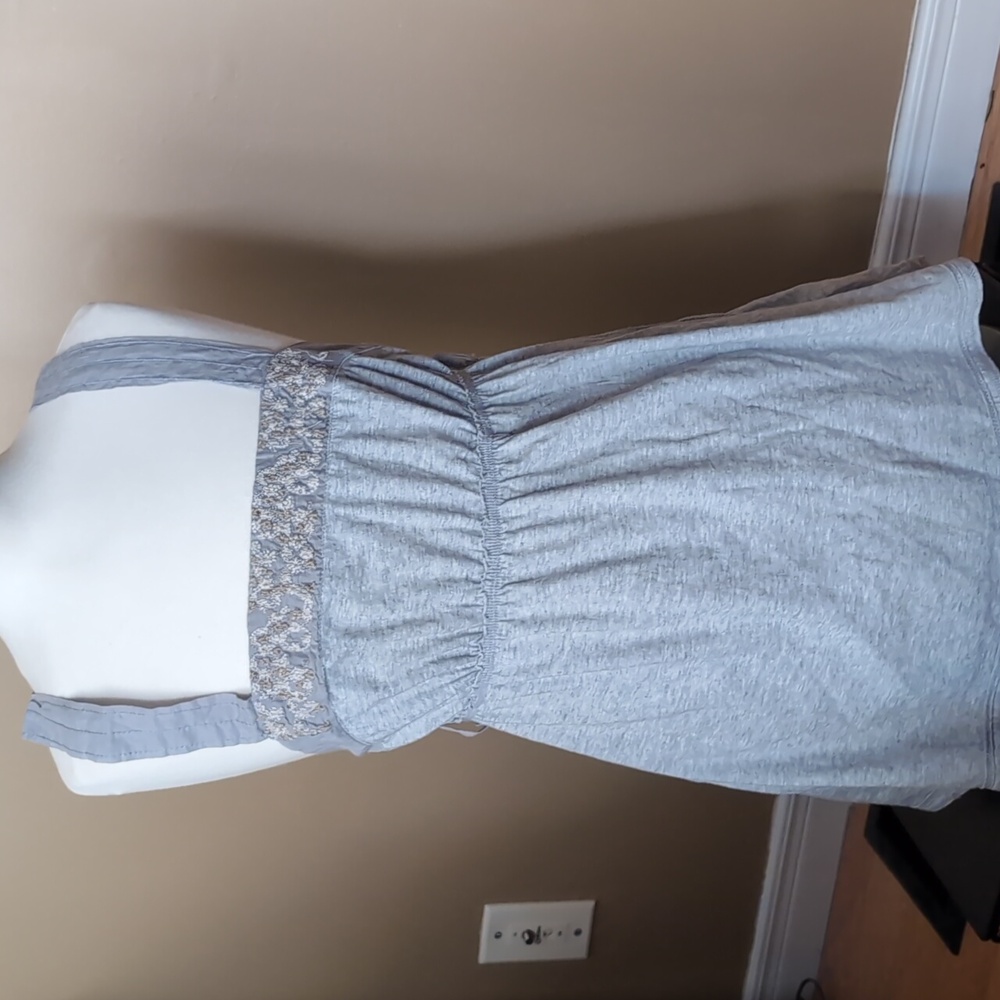 Y2K Gray Sleeveless Babydoll Tank Top